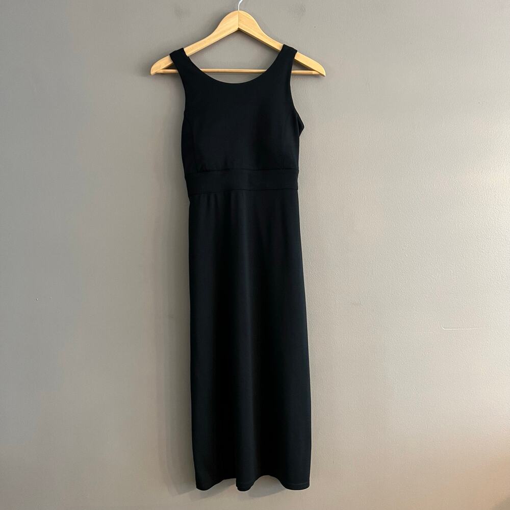 ATHLETA Deep Breath Bralette Midi Dress Women Black Medium Athleisure